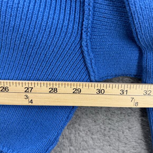 Free People Oversized Sweater Women’s Medium Blue Relaxed Ribbed Knit Cropped - Picture 5 of 11